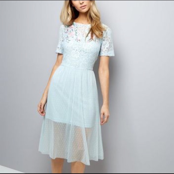 new look navy lace dress